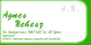 agnes mehesz business card